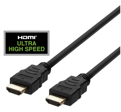 DELTACO ULTRA høyhastighets HDMI-kabel, 48 Gbps, 1 m, svart i gruppen Elektronikk / Kabler og adaptere / HDMI / Kabler hos TP E-commerce Nordic AB (A16686)