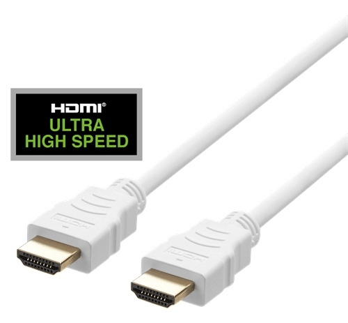 DELTACO ULTRA High Speed HDMI-kabel, 48Gbps, 2m, vit i gruppen Elektronikk / Kabler og adaptere / HDMI / Kabler hos TP E-commerce Nordic AB (A16687)