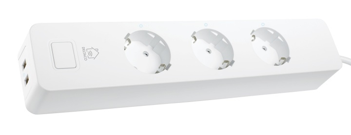 DELTACO SMART HOME grenuttak, WiFi, 3xCEE 7/3, 2xUSB-A, 1,5m, hvit i gruppen HJEM, HUS OG HAGE / El og belysning / Grenuttak hos TP E-commerce Nordic AB (A16700)