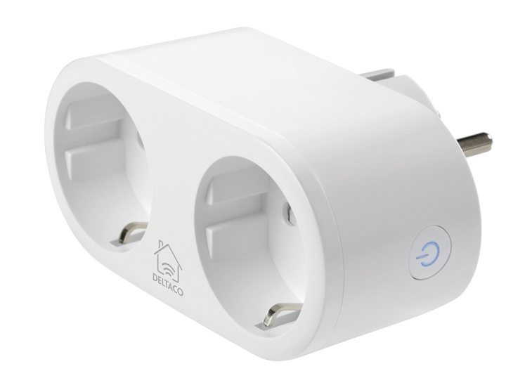 DELTACO Smart Home 2x bryter, energimåler, WiFi, hvit i gruppen HJEM, HUS OG HAGE / Smarthus / Energimåler hos TP E-commerce Nordic AB (A16705)