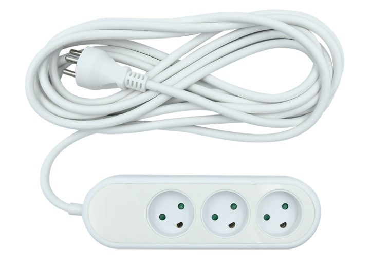 3-way socket grounded (D), 5m i gruppen HJEM, HUS OG HAGE / El og belysning / Grenuttak hos TP E-commerce Nordic AB (A16725)