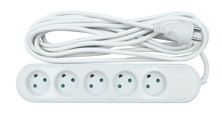 Nordic Quality Power 5-way socket grounded (D), 5m i gruppen HJEM, HUS OG HAGE / El og belysning / Grenuttak hos TP E-commerce Nordic AB (A16727)