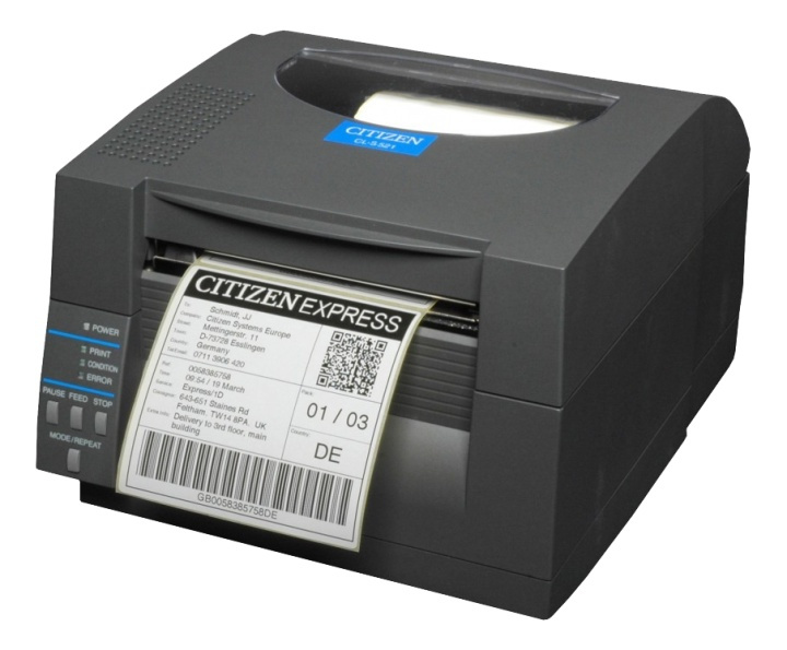 Etikettskriver Citizen CL-S521/203dpi/direkte i gruppen Datautstyr / Skrivere og tilbehør / Skrivere / Strekkode- og etikettskrivere hos TP E-commerce Nordic AB (A16753)