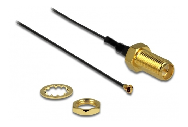 Delock Antenna Cable RP-SMA jack bulkhead to MHF® 4 plug 0.81 20 cm th i gruppen Elektronikk / Lyd & Bilde / TV og tilbehør / Antenner og tilbehør hos TP E-commerce Nordic AB (A16818)