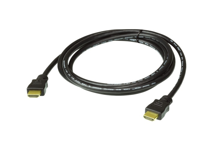 ATEN 1M HDMI 2.0-kabel M/M 30AWG gull, svart i gruppen Elektronikk / Kabler og adaptere / HDMI / Kabler hos TP E-commerce Nordic AB (A16819)