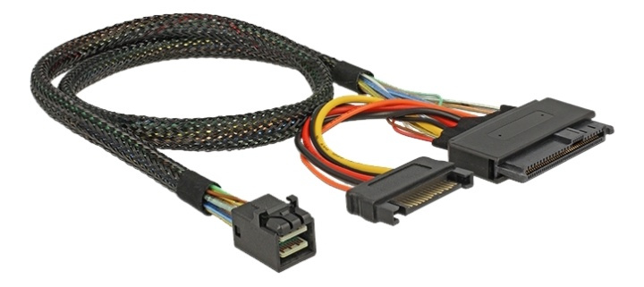 Delock SFF-8643 male > U.2 SFF-8639 female + SATA power, 50cm i gruppen Datautstyr / Kabler og adaptere / Intern / SATA hos TP E-commerce Nordic AB (A16839)