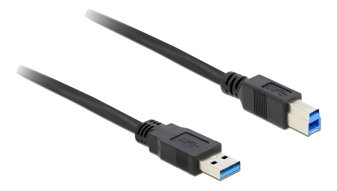 DeLOCK Kabel USB 3.0 Type-A hann > USB 3.0 Type-B hann, 0,5 m, svart i gruppen Datautstyr / Kabler og adaptere / USB / USB-A / Kabler hos TP E-commerce Nordic AB (A16848)