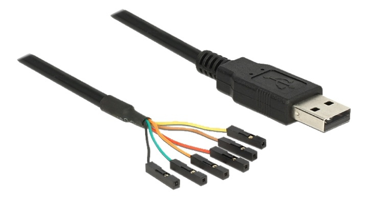 DeLOCK USB 2.0 til seriell TTL-omformer med 6-pinners hunnhode separat 1,8 m (5 V) i gruppen Datautstyr / Kabler og adaptere / USB / USB-A / Kabler hos TP E-commerce Nordic AB (A16852)