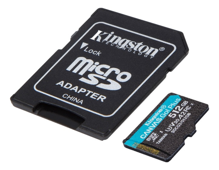 Kingston 512 GB microSDXC Canvas Go Plus 170R A2 U3 V30-kort + ADP i gruppen Elektronikk / Lagringsmedia / Minnekort / MicroSD/HC/XC hos TP E-commerce Nordic AB (A16874)