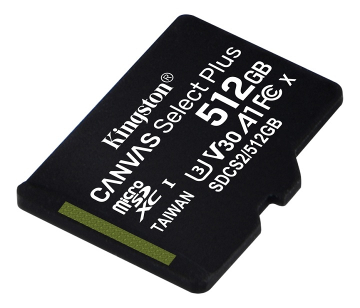 Kingston 512GB microSDXC Canvas Select Plus 100R A1 C10 w/o ADP i gruppen Elektronikk / Lagringsmedia / Minnekort / MicroSD/HC/XC hos TP E-commerce Nordic AB (A16876)