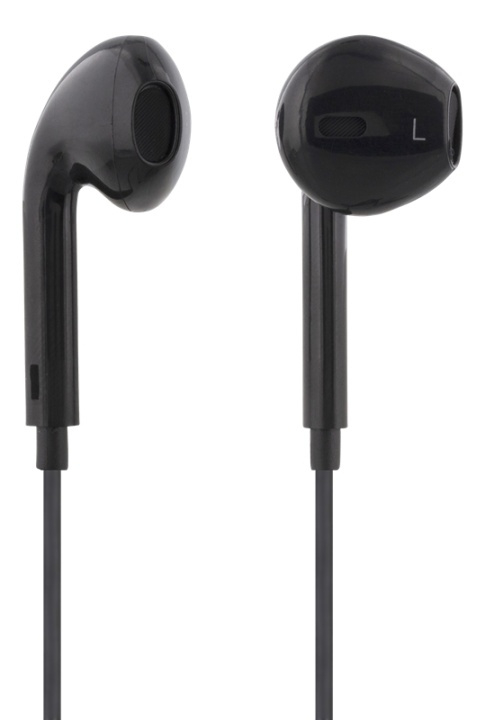 STREETZ semi-in-ear headset, answer button, 3.5mm, microphone, black i gruppen Elektronikk / Lyd & Bilde / Hodetelefoner & Tilbehør / Hodetelefoner hos TP E-commerce Nordic AB (A16936)