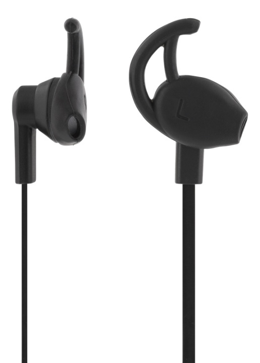 STREETZ stay-in-ear headset, 1-button remote, 3.5mm, microphone, black i gruppen Elektronikk / Lyd & Bilde / Hodetelefoner & Tilbehør / Hodetelefoner hos TP E-commerce Nordic AB (A16941)