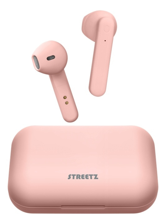 Streetz True Wireless Stereohodetelefoner, semi-in-ear, rosa i gruppen Elektronikk / Lyd & Bilde / Hodetelefoner & Tilbehør / Hodetelefoner hos TP E-commerce Nordic AB (A16945)