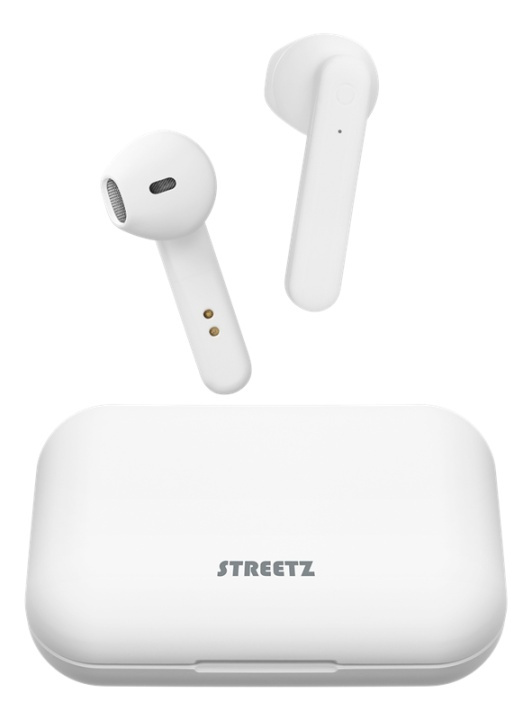 Streetz True Wireless Stereohodetelefoner, semi-in-ear, hvite i gruppen Elektronikk / Lyd & Bilde / Hodetelefoner & Tilbehør / Hodetelefoner hos TP E-commerce Nordic AB (A16946)