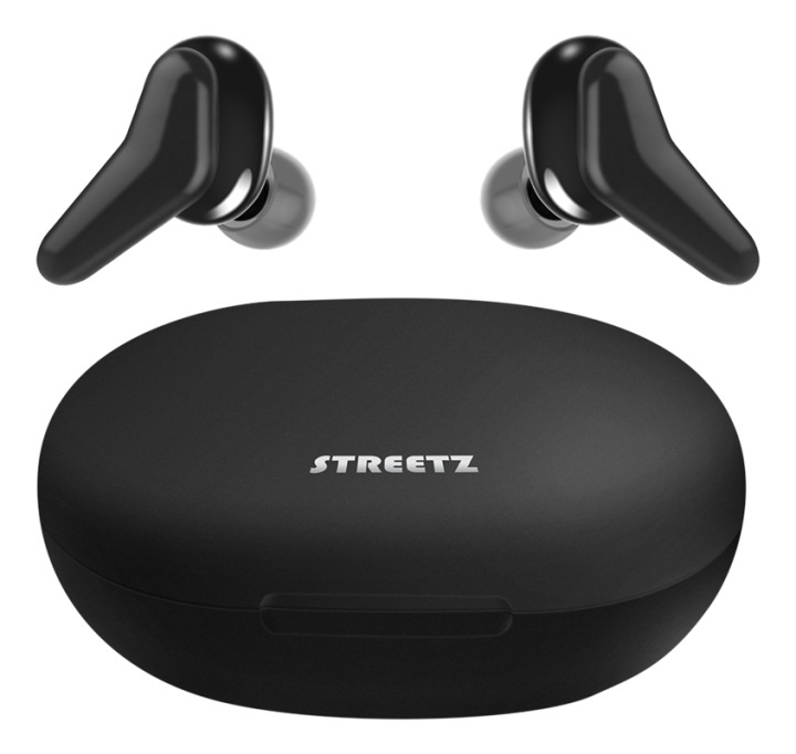 STREETZ Wireless earbuds with charging case, in-ear, TWS, BT 5, blackS i gruppen Elektronikk / Lyd & Bilde / Hodetelefoner & Tilbehør / Hodetelefoner hos TP E-commerce Nordic AB (A16947)