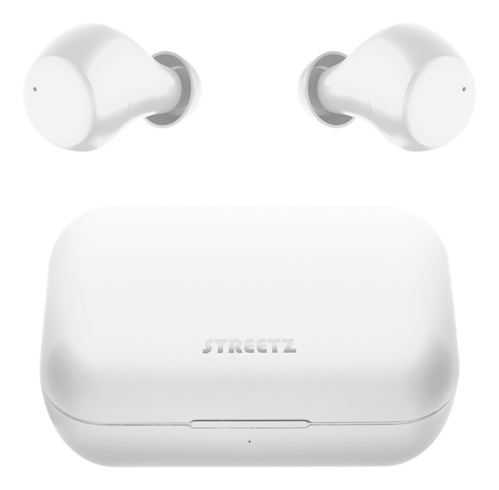 STREETZ Wireless in-ear earbuds with charging case, BT 5, TWS, white i gruppen Elektronikk / Lyd & Bilde / Hodetelefoner & Tilbehør / Hodetelefoner hos TP E-commerce Nordic AB (A16949)