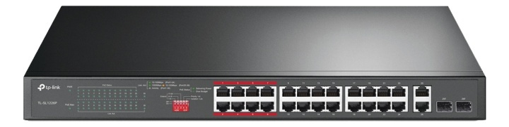 26-port 10/100 Mbps PoE+-svitsj, 24 10/100 Mbps PoE+-porter, 2 Gigabit RJ i gruppen Datautstyr / Nettverk / Switcher hos TP E-commerce Nordic AB (A17063)