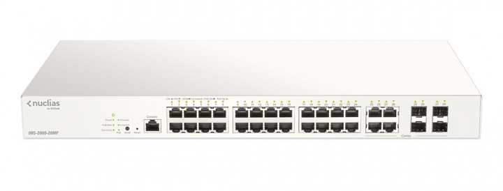 28-Port Gigabit PoE+ Nuclias Smart Managed Switch including 4x 1G Com i gruppen Datautstyr / Nettverk / Switcher / 10/100/1000Mbps hos TP E-commerce Nordic AB (A17065)