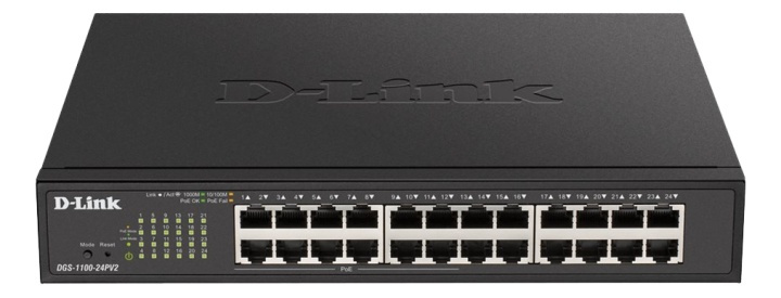 D-Link 24-porters PoE Gigabit smart administrert svitsj i gruppen Datautstyr / Nettverk / Switcher hos TP E-commerce Nordic AB (A17076)