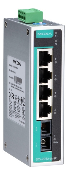 MOXA EDS-205A-M-SC i gruppen Datautstyr / Nettverk / Switcher hos TP E-commerce Nordic AB (A17089)