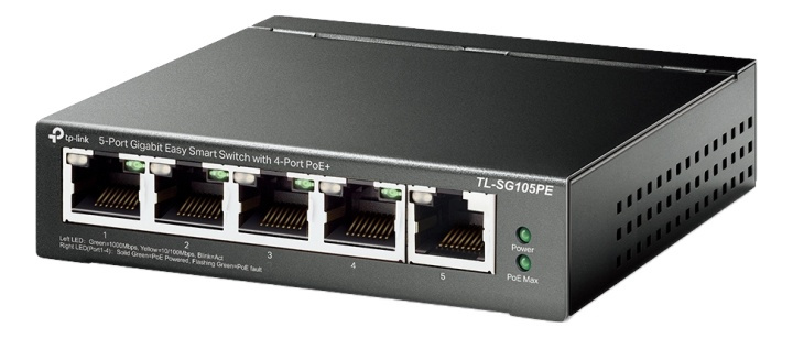 TP-Link 5-Port Gigabit Easy Smart Switch with 4-Port PoE+ i gruppen Datautstyr / Nettverk / Switcher / 10/100/1000Mbps hos TP E-commerce Nordic AB (A17092)