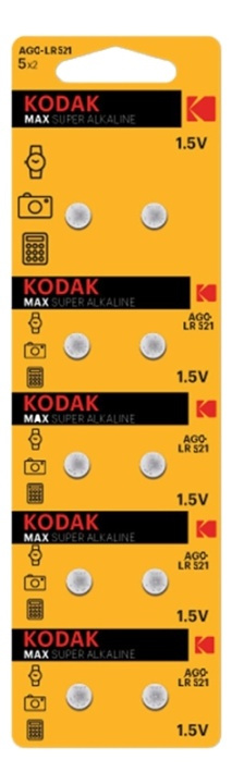 Kodak Kodak MAX AG0/LR521 alkaline battery (10 pack perforated) i gruppen Elektronikk / Batterier & Ladere / Batterier / knappcelle hos TP E-commerce Nordic AB (A17142)