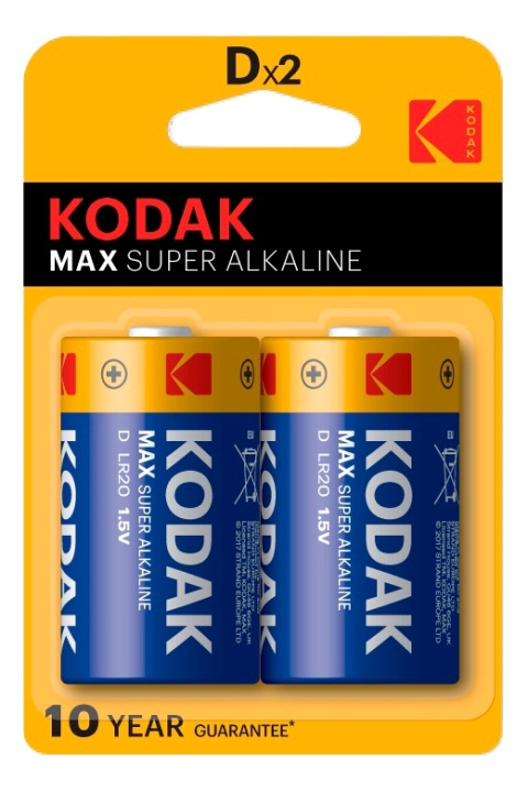 Kodak MAX alkalisk D-batteri (2-pakninger) i gruppen Elektronikk / Batterier & Ladere / Batterier / Andre hos TP E-commerce Nordic AB (A17158)
