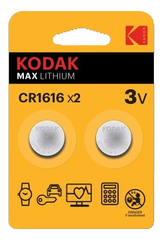Kodak Kodak Max lithium CR1616 battery (2 pack) i gruppen Elektronikk / Batterier & Ladere / Batterier / knappcelle hos TP E-commerce Nordic AB (A17163)
