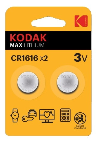 Kodak Max litium CR1616-batteri (2-pk) i gruppen Elektronikk / Batterier & Ladere / Batterier / knappcelle hos TP E-commerce Nordic AB (A17163)