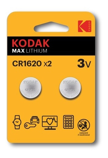 Kodak Max litium CR1620-batteri (2 stk.) i gruppen Elektronikk / Batterier & Ladere / Batterier / knappcelle hos TP E-commerce Nordic AB (A17164)