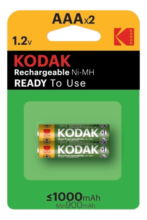 Kodak rechargeable Ni-MH AAA battery 1000mAh (2 pack) i gruppen Elektronikk / Batterier & Ladere / Batterier / AAA hos TP E-commerce Nordic AB (A17169)