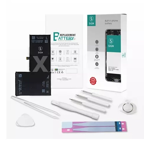 Sign Komplett batteriskiftesett - iPhone X i gruppen SMARTTELEFON & NETTBRETT / Annet tilbehør / Mobilbatterier hos TP E-commerce Nordic AB (A17175)