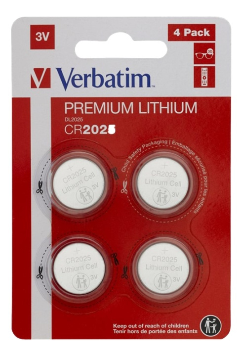 Verbatim LITHIUM BATTERY CR2025 3V 4 PACK i gruppen Elektronikk / Batterier & Ladere / Batterier / knappcelle hos TP E-commerce Nordic AB (A17177)