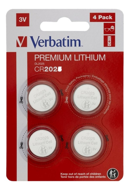 Verbatim LITIUMBATTERI CR2025 3V 4-PAKNING i gruppen Elektronikk / Batterier & Ladere / Batterier / knappcelle hos TP E-commerce Nordic AB (A17177)