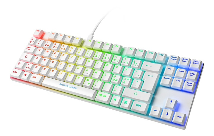 WHITE LINE WK90B TKL Mekanisk tastatur, brune brytere, RGB, hvitt i gruppen Datautstyr / GAMING / Tastatur hos TP E-commerce Nordic AB (A17307)