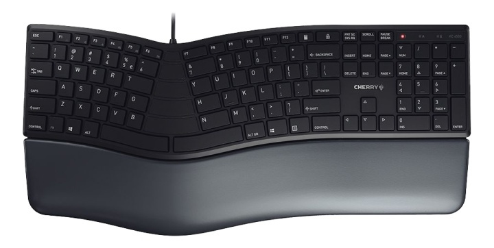 Cherry KC 4500 Ergo-tastatur, ergonomisk utformet tastatur, svart i gruppen Datautstyr / Mus & Tastatur / Tastatur / Kablede hos TP E-commerce Nordic AB (A17311)