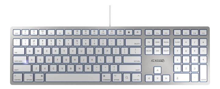 Cherry KC 6000 SLIM FOR MAC, sølv, nordisk layout i gruppen Datautstyr / Mus & Tastatur / Tastatur / Kablede hos TP E-commerce Nordic AB (A17312)