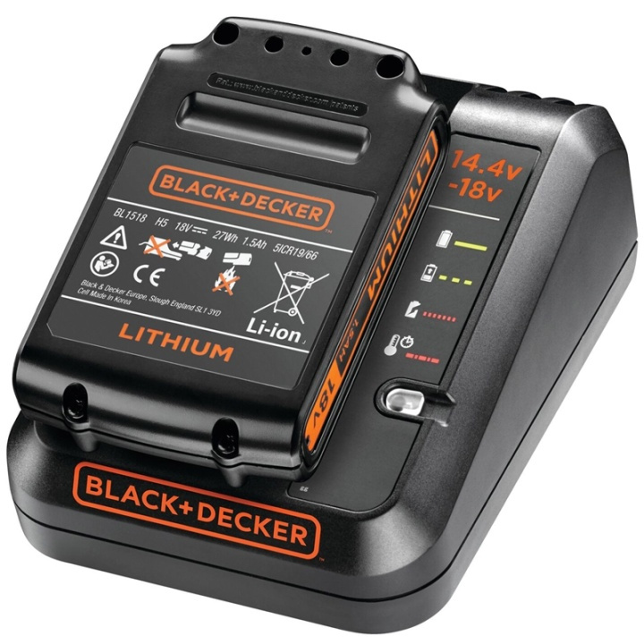 Black & Decker 1A lader + 1,5 Ah batteri i gruppen HJEM, HUS OG HAGE / Verktøy / Annet elektrisk verktøy hos TP E-commerce Nordic AB (A17538)