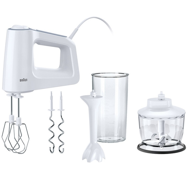Braun Elektrisk visp 500w + tilbehør Hvit HM i gruppen HJEM, HUS OG HAGE / Husholdningsapparater / Matprosessorer og kjøkkenassistenter / Håndmiksere hos TP E-commerce Nordic AB (A17565)