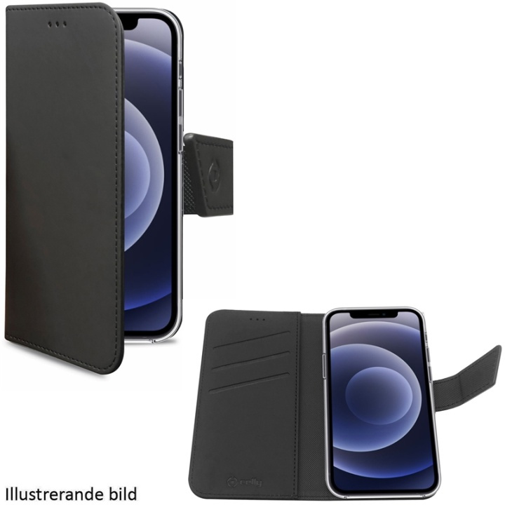 Celly Lommebokveske iPhone 13 Svart i gruppen SMARTTELEFON & NETTBRETT / Mobilbeskyttelse / Apple / iPhone 13 / Flippdeksel hos TP E-commerce Nordic AB (A17677)