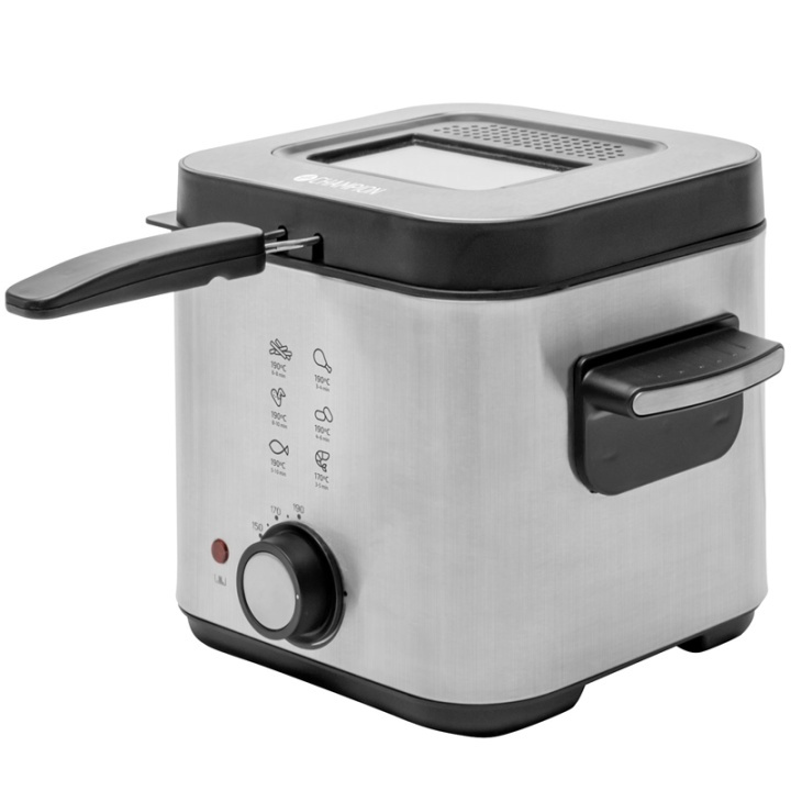 Champion Frityrgryte 1,5L 900W FR115 Rustfritt stål i gruppen HJEM, HUS OG HAGE / Husholdningsapparater / Airfryers og frityrkokere hos TP E-commerce Nordic AB (A17684)