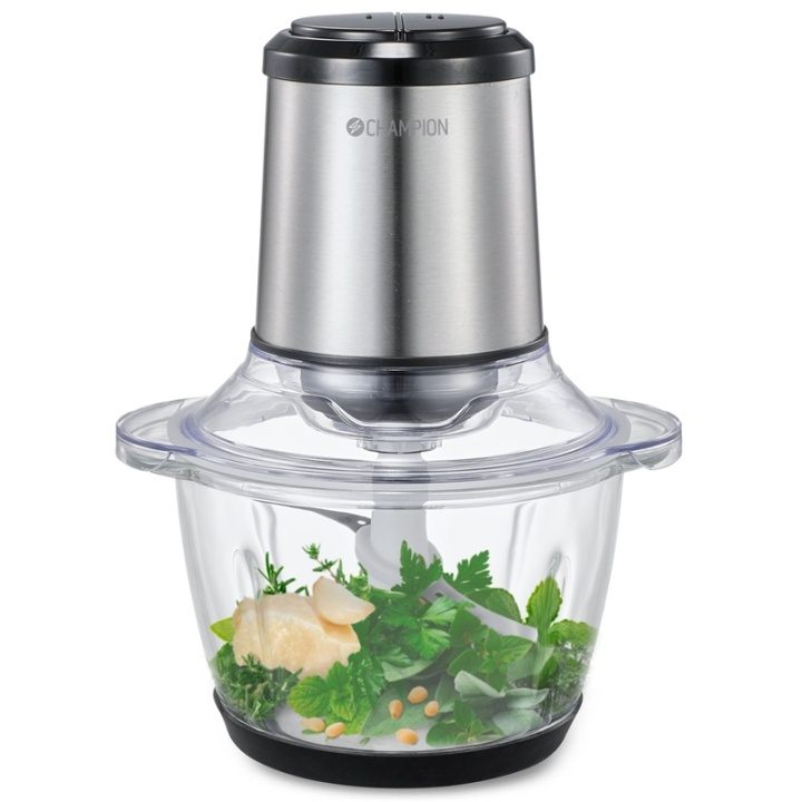 Champion Mini Chopper 1,2L 400W Glassbolle MC310 Rustfritt stål i gruppen HJEM, HUS OG HAGE / Husholdningsapparater / Matprosessorer og kjøkkenassistenter / Miksere og blendere hos TP E-commerce Nordic AB (A17689)
