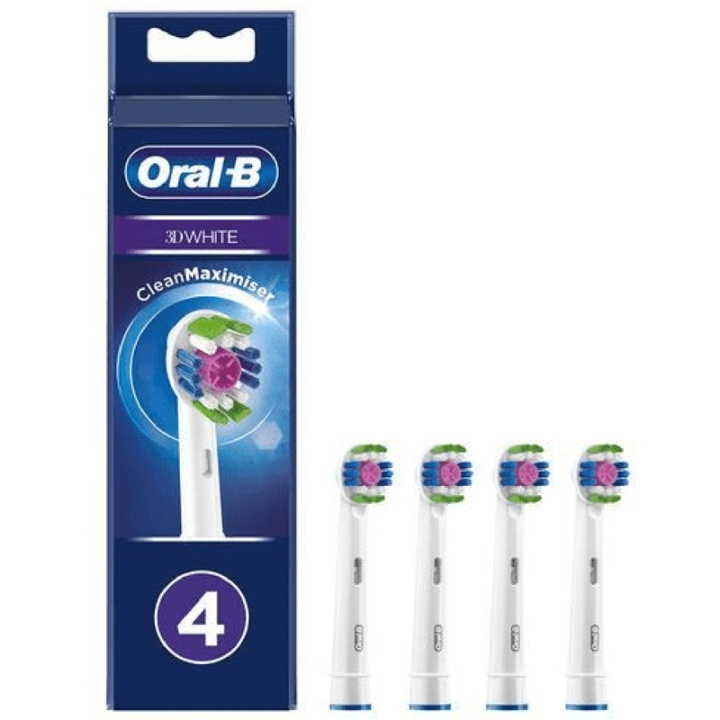 Oral B Borsthuvud 3D White 4st i gruppen HELSE OG SKJØNNHET / Munnpleie / Elektriske tannbørster tilbehør hos TP E-commerce Nordic AB (A17941)