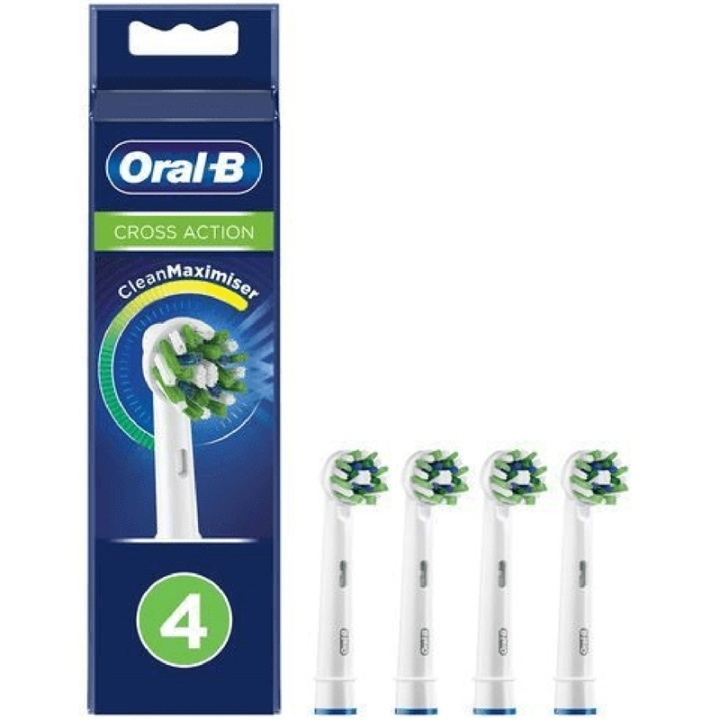 Oral B Borsthuvud CrossAction 4st i gruppen HELSE OG SKJØNNHET / Munnpleie / Elektriske tannbørster tilbehør hos TP E-commerce Nordic AB (A17943)