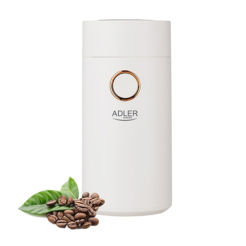 Adler Kaffekvarn 150W, Vit/Guld i gruppen HJEM, HUS OG HAGE / Husholdningsapparater / Kaffe og espresso / Kaffekverner hos TP E-commerce Nordic AB (A18179)