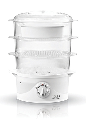 Adler Steam cooker, White i gruppen HJEM, HUS OG HAGE / Husholdningsapparater / Øvrige husholdningsapparater hos TP E-commerce Nordic AB (A18187)