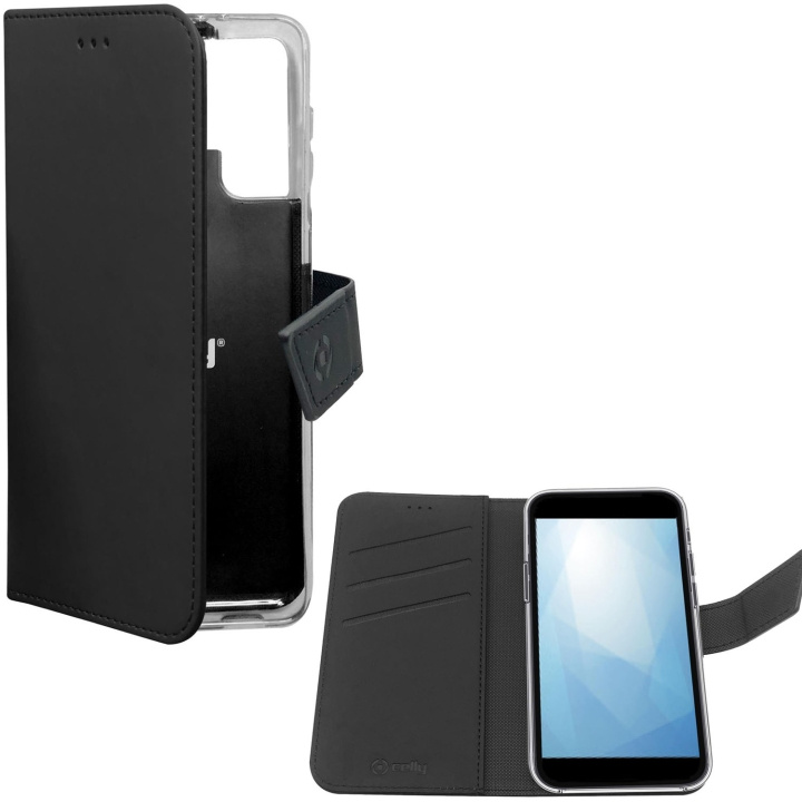 Celly Wallet Case Xiaomi 12 Svart i gruppen SMARTTELEFON & NETTBRETT / Mobilbeskyttelse / Xiaomi hos TP E-commerce Nordic AB (A18489)