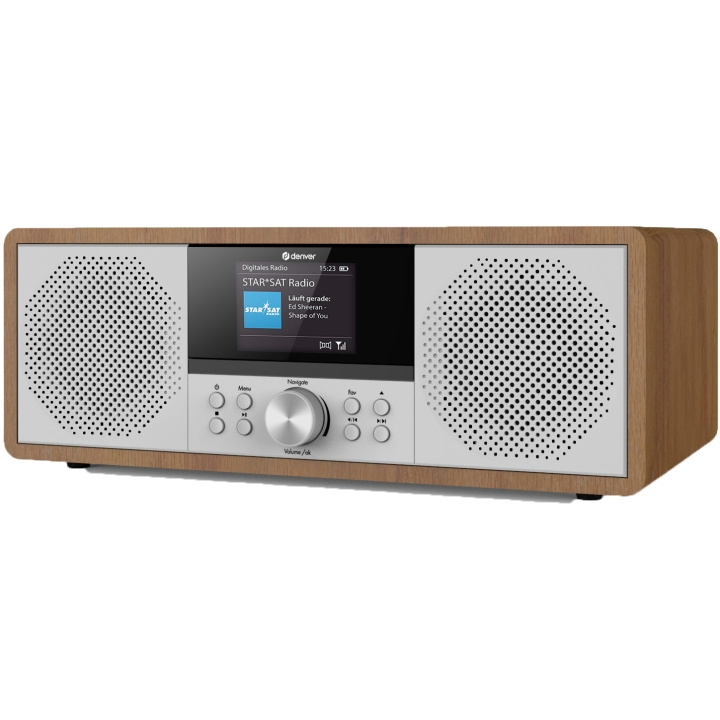 Denver Musikkanlegg Wood CD/Internettradio AUX i gruppen Elektronikk / Lyd & Bilde / Hjemmekino, HiFi og bærbar / Kompakt Stereo & Platespillere hos TP E-commerce Nordic AB (A18602)