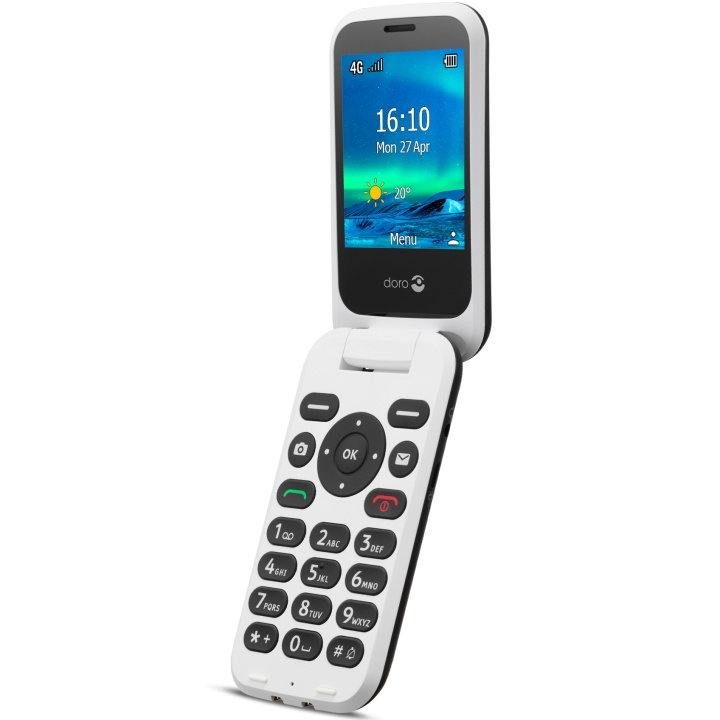 Doro 6821 4G Svart/Vit i gruppen SMARTTELEFON & NETTBRETT / Mobiltelefoner & smartphones hos TP E-commerce Nordic AB (A18633)