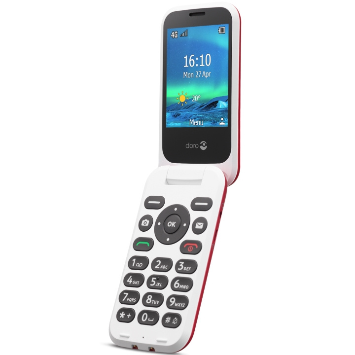 Doro 6881 4G Rød/Hvit i gruppen SMARTTELEFON & NETTBRETT / Mobiltelefoner & smartphones hos TP E-commerce Nordic AB (A18634)